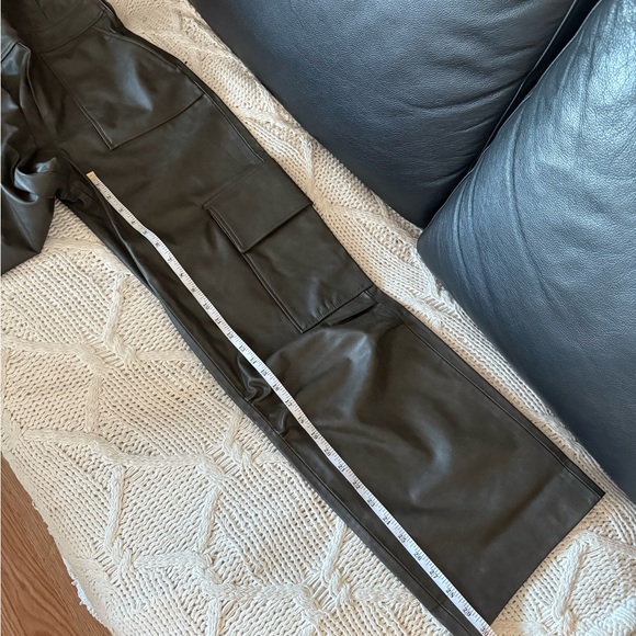 Dark green  Faux Leather Cargo Jumpsuit - Picture 7 of 7